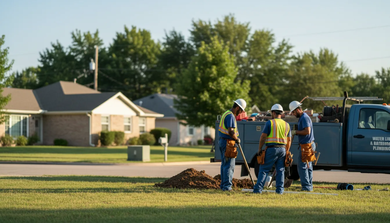 Residential water line and bathroom plumbing service in Noble, LA